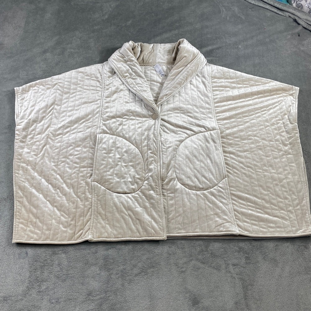 Velvet Warm Quilted Cream Cape Jacket - Lightweight Layering Gorgeous